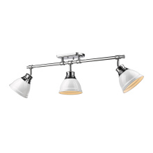 Golden 3602-3SF CH-WH - Yep by Golden Lighting Duncan 3-light Semi-Flush Mount in Chrome and White shade